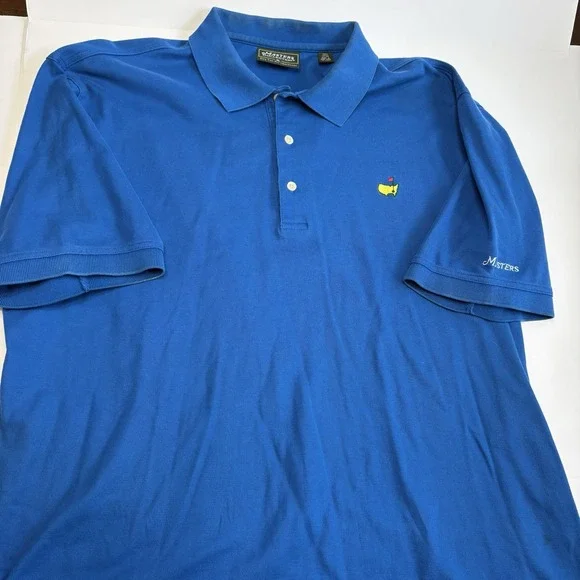 Vintage Masters Polo Shirt Mens XL Blue Embroidered Logo Golf - Picture 2 of 9